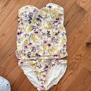 Old Navy Floral One-Piece Swimsuit - Yellow, Purple, Pink maternity